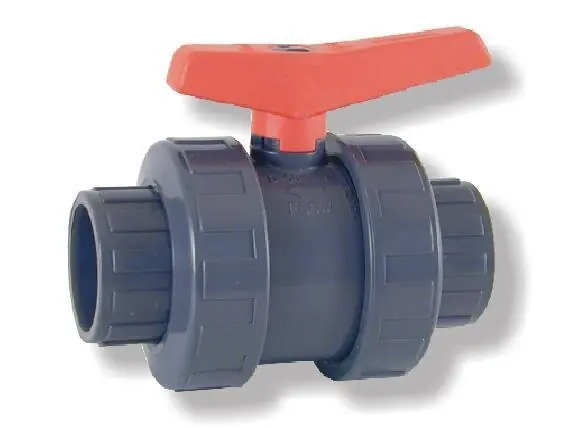 PVC 2-Wege-Kugelhahn mit Klebemuffen d 90 mm Neu
