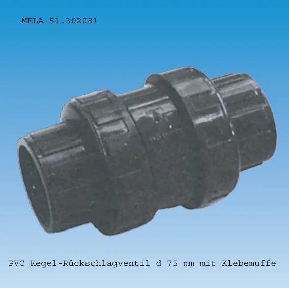 Sichere Zahlung PVC Kegel-Rückschlagventil d 75 mm mit Klebemuffe