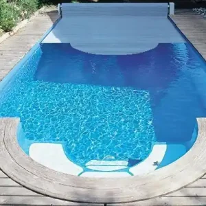 Preisreduziert Swim-tec 900 Polyester Becken 9,10 m x 3,70 m x 1,50 m. 50,51 m³ Schwimmbecken weiß