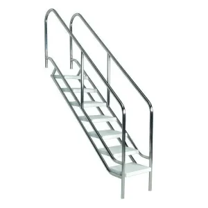 Treppe deluxe V4A 6-stufig rutschfest Beckentiefe bis 1,55 m Preis Gesenkt