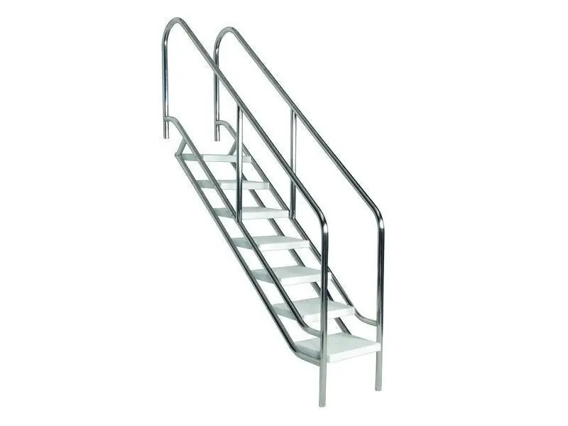 Treppe deluxe V4A 6-stufig rutschfest Beckentiefe bis 1,55 m Preis Gesenkt