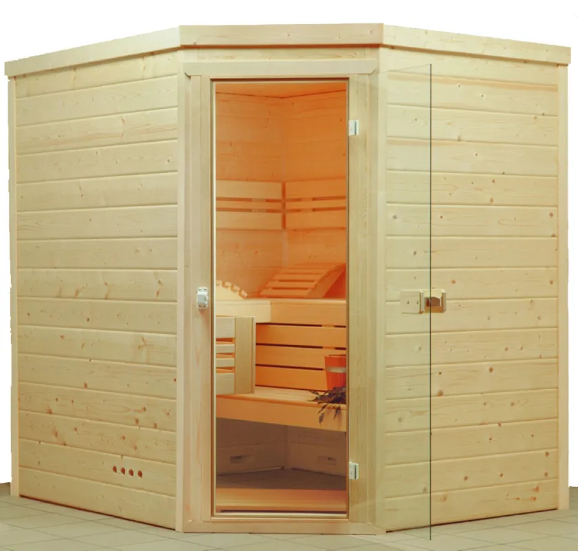 Saunatop Sauna Karat 58 mm Ecksauna (5-Eck) Eckpfosten Blockbohlensauna EXTRASTARK Preiswert