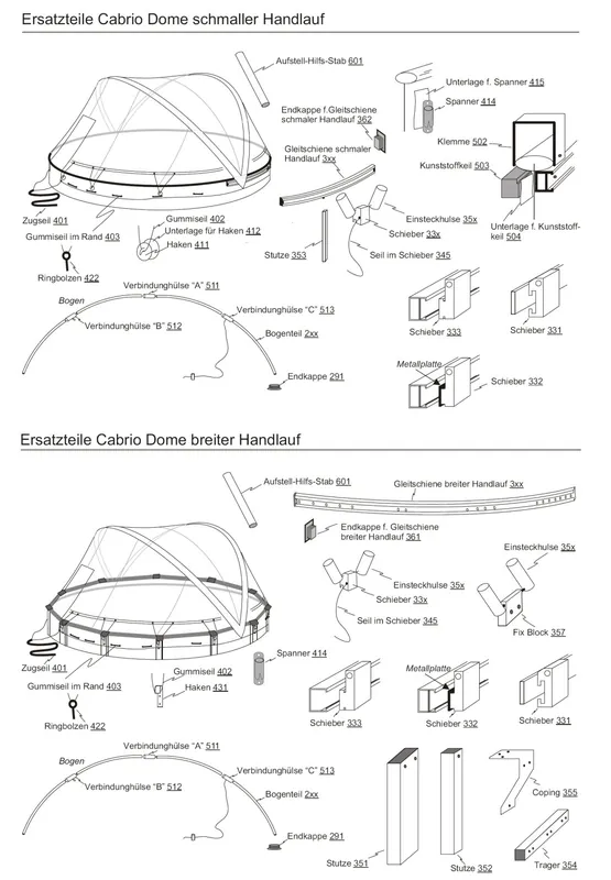 Ersatzfolie für Cabrio Dome Rundbecken bis 4,50 m (4,60 m) Saisonangebot