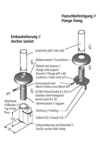 Letzte Chance Ideal Eichenwald Montageset passend für Serien 01/05/08/09/10/12/13 und 24 Ideal Leitern Einbauhalterung/Paar