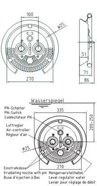 Ausverkauf Niro-V4A Blende für Armatur für Taifun-Duo-Jet Anlage
