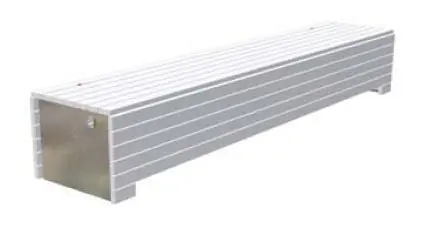 Bieri QUADRO Sitz- und Liegebank selbsttragend aus Edelstahlrohr 30x30 mm grau Echt