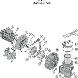 Sta-Rite Ersatzmotor Pumpen D-1 RA-D1# B0-55KW-1P4 (Pumpe Sta Rite 5P2R) Billig