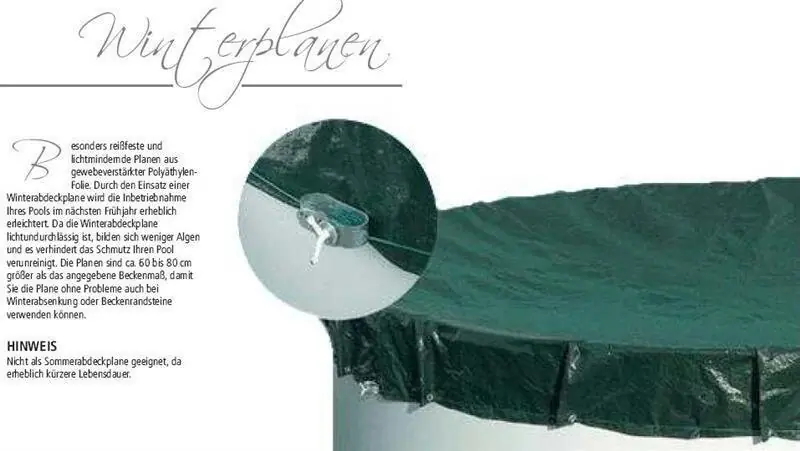 Knallerangebot Winter Abdeckplane Rechteck Schwimmbad PEB