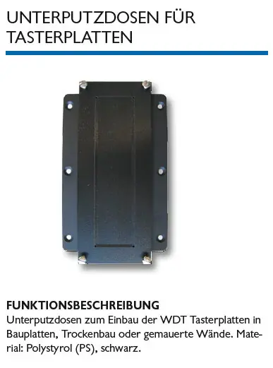 WDT Tastergehäuse 1fach Unterputzgehäuse Direkt Vom Hersteller