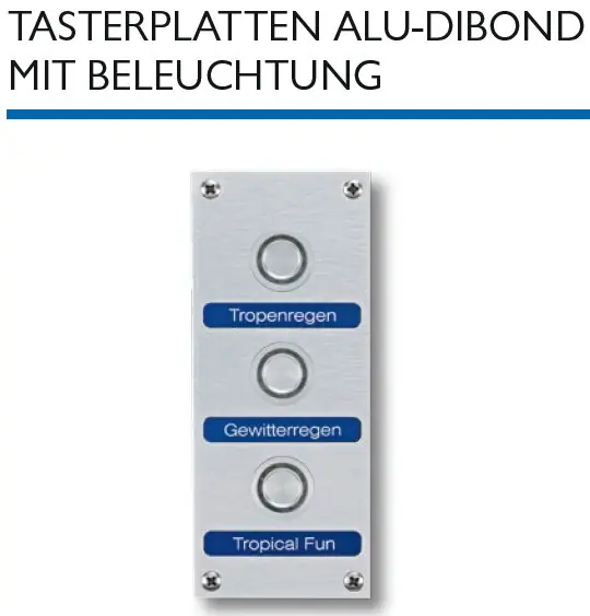 Preisknaller WDT Tasterplatte Dibond-Piezotaster mit Beleuchtung