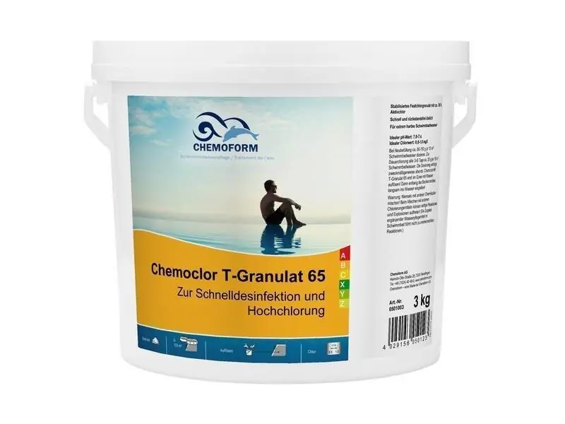 Chemoform Chemoclor T-Granulat 65 3 kg Chlor schnelle Dosierung hartes Wasser Preis Gesenkt