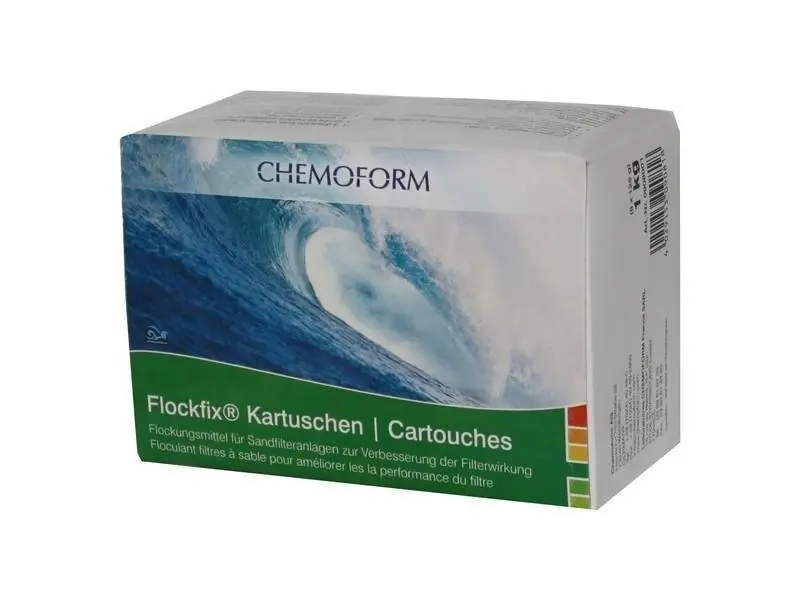 Chemoform Flockfix Kartuschen 8 x 125g 1 kg für Schwimmbäder Flockungskartuschen Abverkauf