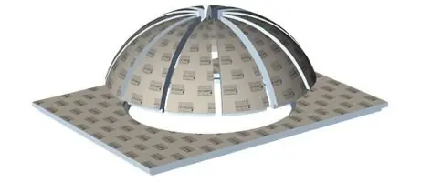 Neu Im Sortiment LUX ELEMENTS® CONCEPT-DACH Typ DOM+Flat rechteckig 3300 x 1900 mm Außenmaß Kuppeldurchmesser 1800 mm Höhe 300 mm Materialstärke 50 mm Lieferung mehrteilig