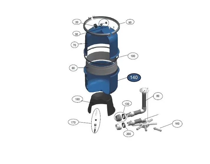 Filterkessel Oberteil für Filteranlage HP 400 Direkt Vom Hersteller