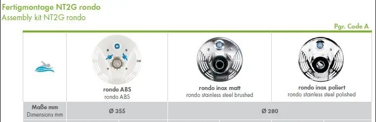 Fluvo Schmalenberger Gegenstromanlage Fertigbausatz inox matt CG2 rondo d 280 mm Saisonangebot