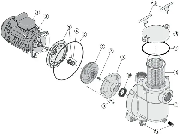 Markenware Sta-Rite Ersatzmotor Pumpe F-3, 1,1 kW / 400V