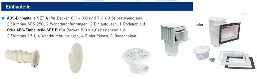 MTH SUNSTAR Schwimmbecken Einbauteile inklusive Wandausschnitte Bestpreis