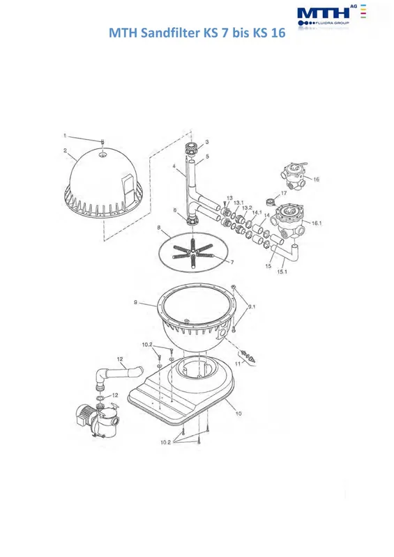 MTH Filter Verrohrung zur Pumpe / KS 7 + 9 mit Verschraubung und O-Ringdichtung Zertifiziert