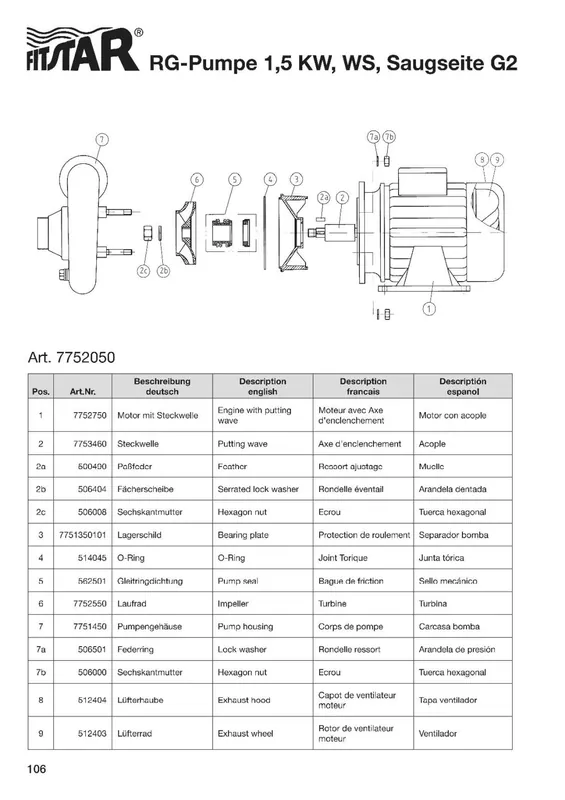 Lahme selbstsichernde M 10 V4a-Edelstahlschrauben für PUMPE GSB Must-Have