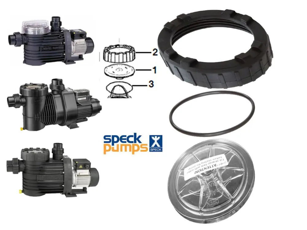 Saisonangebot Speck Super Pump Klarsichtdeckel alte Serie mit Überwurfmutter und O-Ring
