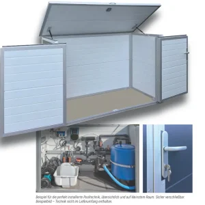 MERANUS Schwimmbad Technikbox Premium 1,88 x 1,00 x 1,24 m Heißes Angebot
