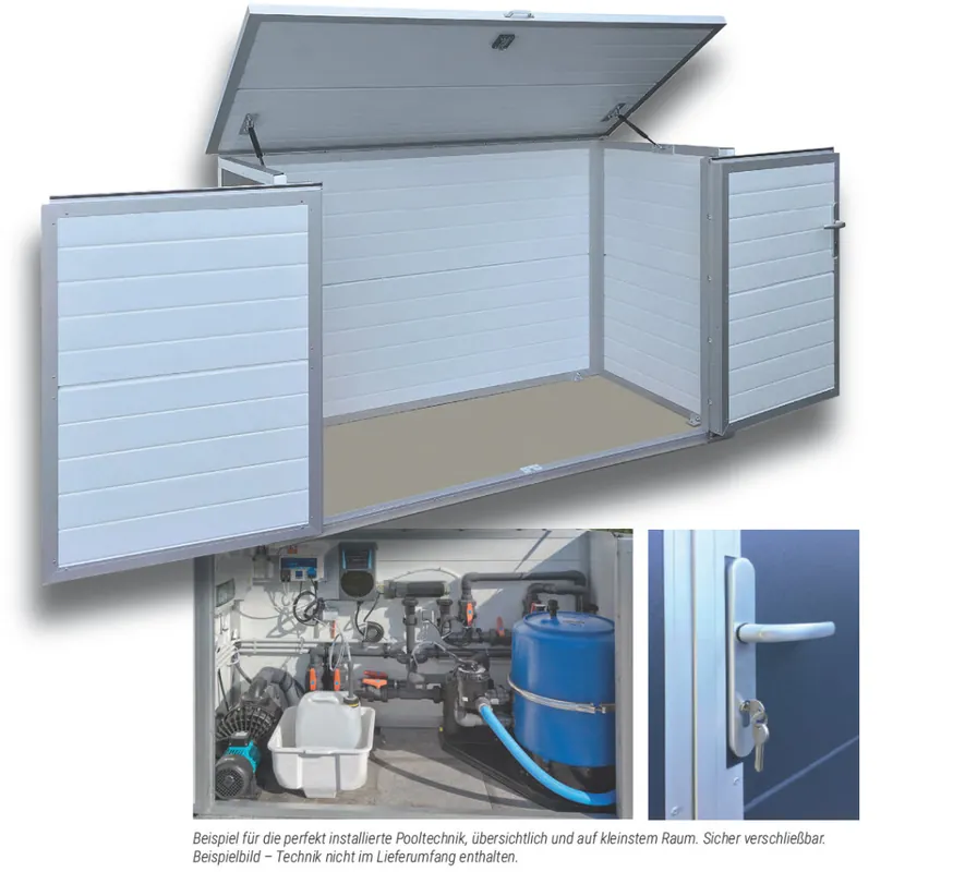 MERANUS Schwimmbad Technikbox Premium 1,88 x 1,00 x 1,24 m Heißes Angebot