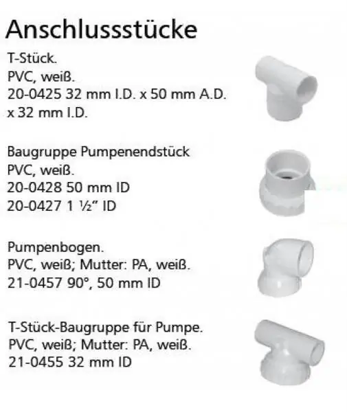 Solange Der Vorrat Reicht Pumpenverschraubung 50 mm für Massagepumpe Balboa weiß