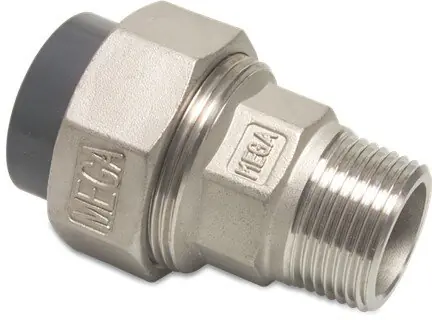Finale Aktion PVC Edelstahl Verschraubung 75 mm x 2 1/2" mit Klebemuffe und AG