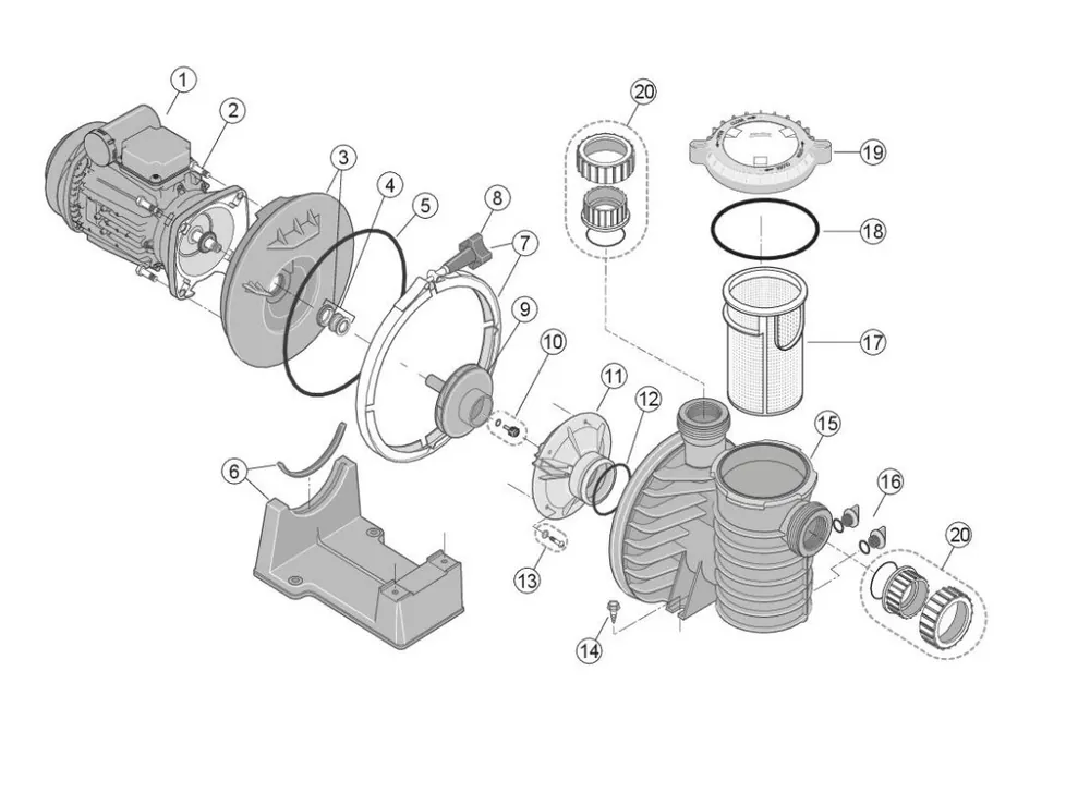 Sta-Rite Ersatzteil Laufradschraube Impellerschraube für MAX-E-PRO-5P6R 1,1kW Mono und TriPhase Sonderaktion