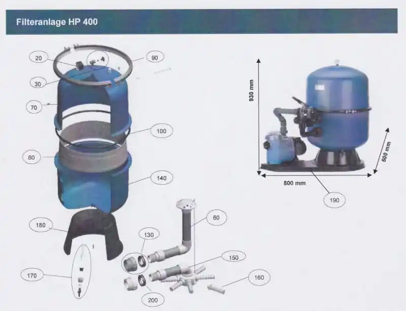 Sandfilter Kesseldichtung für Filteranlage HP 600 Direkt Vom Hersteller