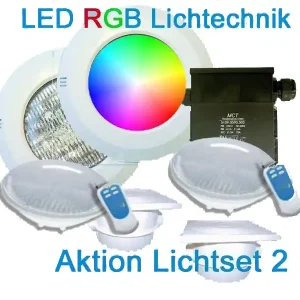 Beleuchtungsset LED RGB Lichtset 3 12 V Unterwasserscheinwerfer inkl. Fernbedienung Knallerangebot