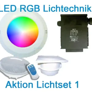 Beleuchtungsset LED RGB Lichtset 1 12 V Unterwasserscheinwerfer inkl. Fernbedienung Preisreduziert