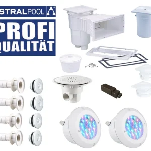 Astral Profi Paket Einbauteile Set für Schwimmbecken 2 x Breitmaulskimmer 2 x Scheinwerfer Top-Preis