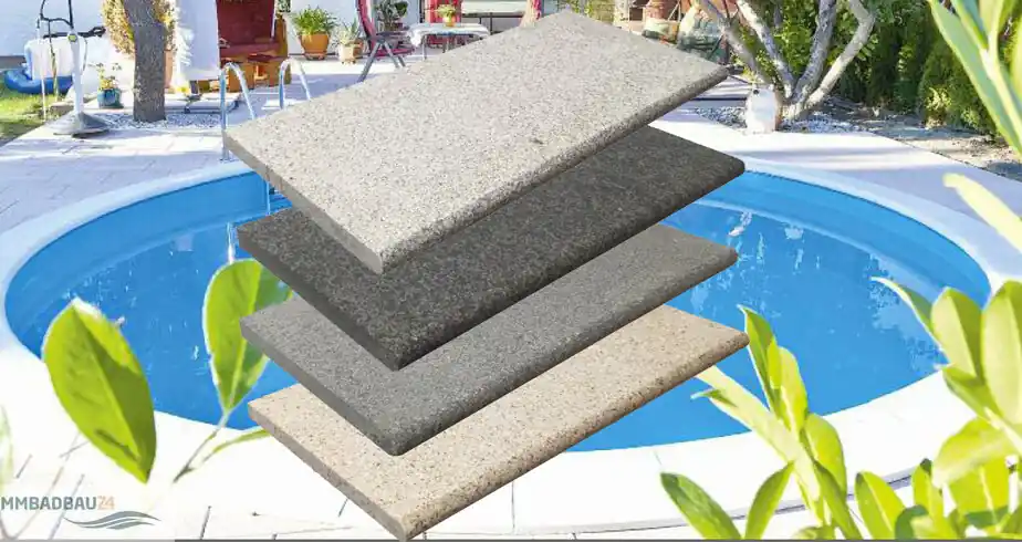 Expressversand Aktion Beckenrandstein SET Granit Napoli Rundbecken Nasensteine