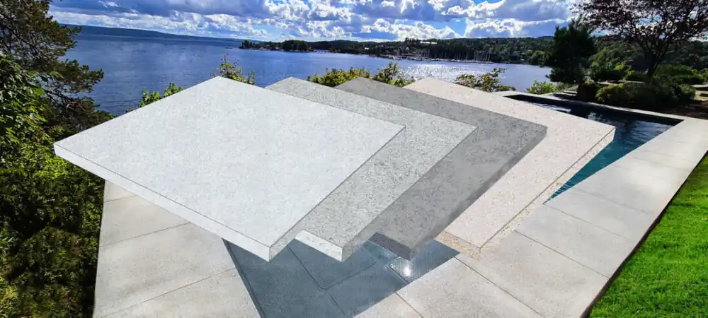 Sonderaktion Beckenrandstein Granit L-Stein Natur Sydney Ecke 600 mm x 600 mm x 30 mm
