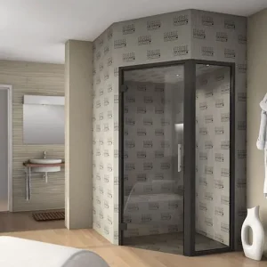 LUX ELEMENTS® Spa-Dusche fünfeckige Grundform 1400 x 1400 x 2200 mm mit Glasfront Schnäppchen