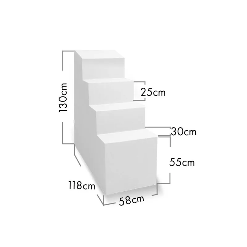 TrendStone Ecktreppe Variofit 118 x 58 cm | H 130 cm 4-stufig für Beckentiefe 150 cm | Polystyrol | Kunststoffbeschichtung Heißes Angebot