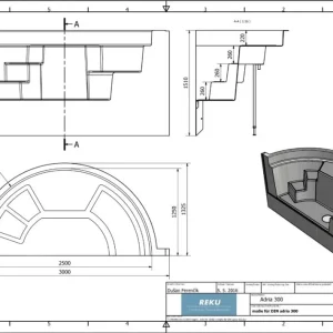 REKU PVC Klemmleisten mit Dichtungsband für Treppe Adria 3000x1250x1510 mm Neu
