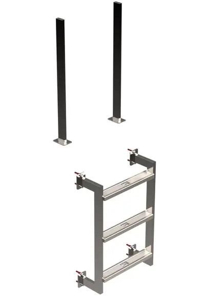 Ideal Eichenwald Schwimmbad Leiter Modell 12.3 KLASSIK 2-5 Stufig V4A Edelstahl Preis Gesenkt