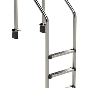Schwimmbad Tiefbeckenleiter Ideal Eichenwald 2-5 stufig Edelstahl V2A Modell 56 Preisreduziert