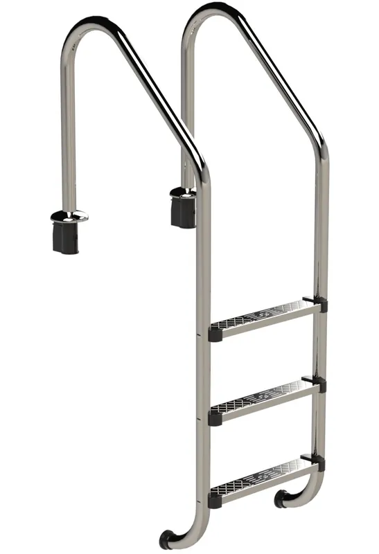 Schwimmbad Tiefbeckenleiter Ideal Eichenwald 2-5 stufig Edelstahl V2A Modell 56 Preisreduziert