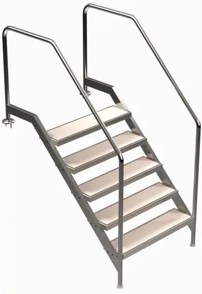 Ideal Eichenwald Schwimmbadtreppe Edelstahl V4A Treppenbreite 1000 mm 5-8 Stufen Sonderaktion