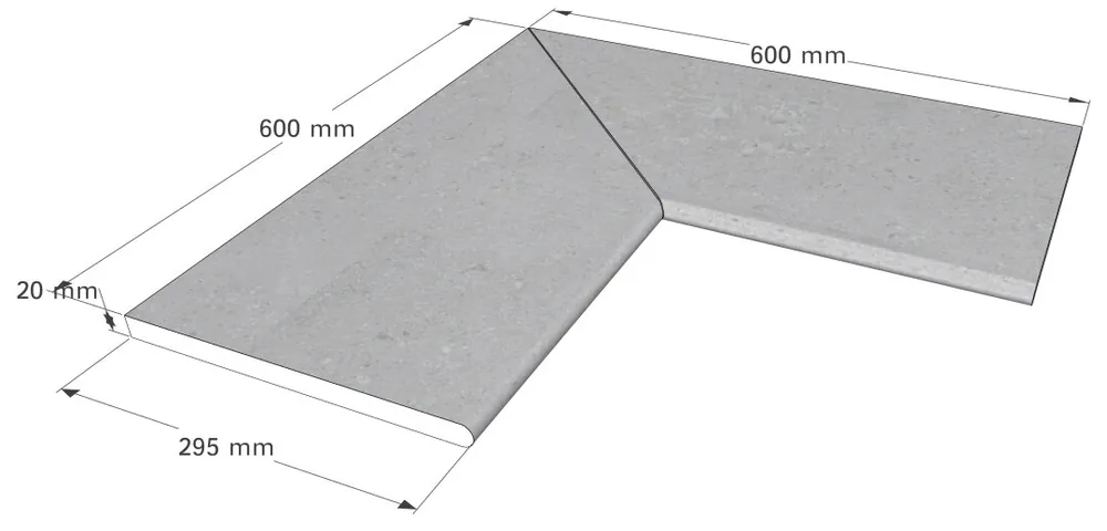 Keramik Beckenrandstein Maranello Eckstein Innenecke (Set. 2Stk 45°) 60x29,5x2 cm Top-Preis