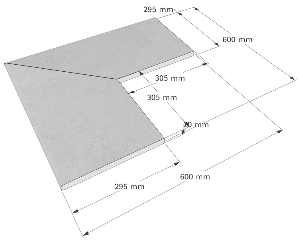 Keramik Beckenrandstein Maranello Eckstein Außenecke (Set 2 Stk. 45°) 60x29,5x2 cm Jetzt Kaufen