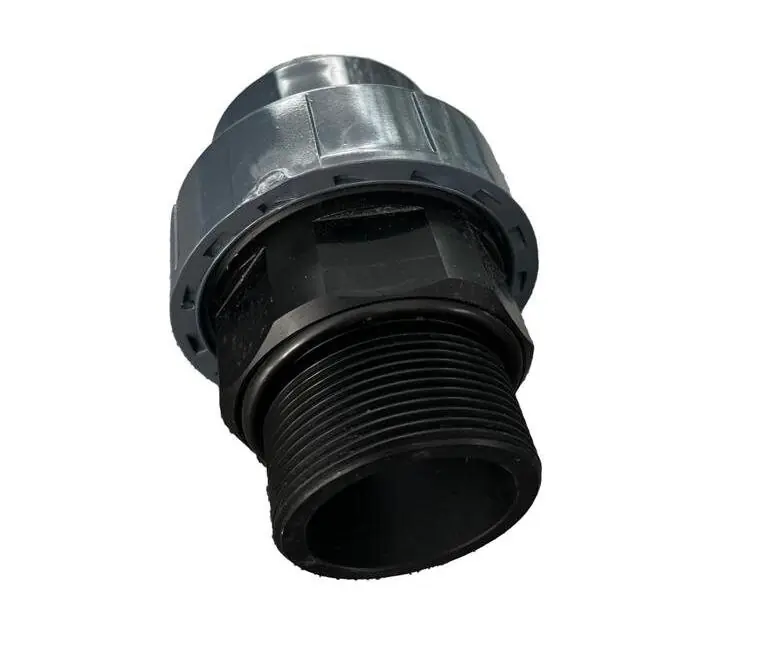 Behncke Verbindungsstück Verschraubung Klebestutzen Ø 63mm Außengewinde 2" PVC grau Heißes Angebot