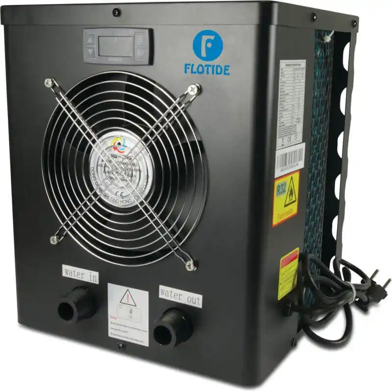 Nur Für Kurze Zeit Flotide Poolwärmepumpe Plug & Play – 4,7A, 230V, Schwarz, Stahlgehäuse mit Schlauchtülle