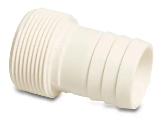 ABS Schlauchübergangsstutzen 38 mm x AG 1,5" weiß Markenprodukt