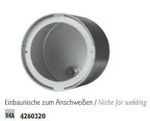 Direktkauf Allfit Einbaunische für UWS ø 146 mm anschweißbar Edelstahl V4A