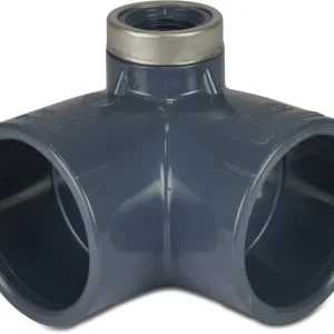 Neu PVC Winkel 90° mit Entleerung seitlich Ø 50 mm Klebemuffe x 1/2" IG 16 bar