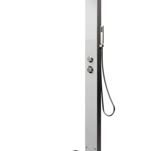 Ideal Eichenwald - Modell 70 Glasdusche Tobago WPC (weiß) *V2A* inkl. Bodenplatte Sonderangebot